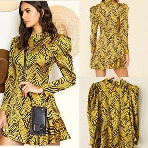 Rahi Tigress Sophie Dress Gold and Black Sz L